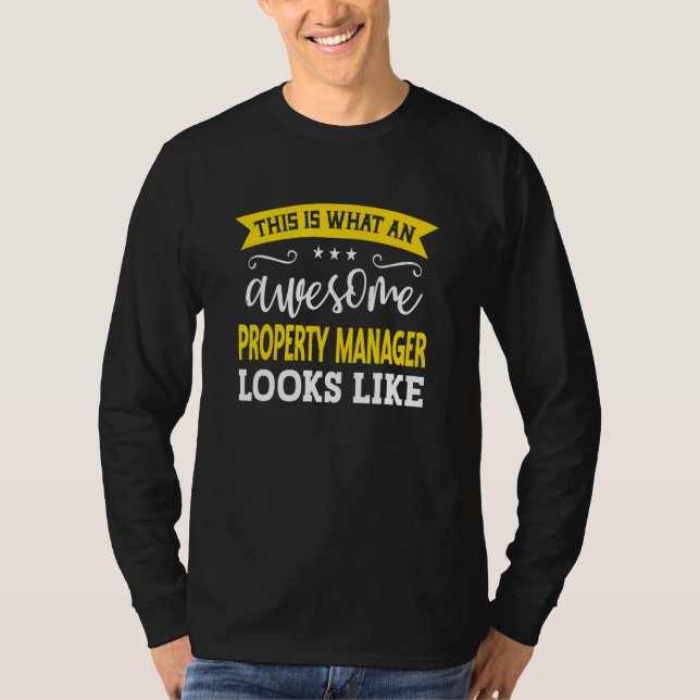 Camiseta Título de Emprego de Gerente de Propriedade Funcio (Frente)