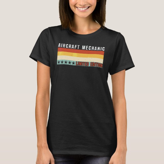 Camiseta Título de emprego de mecânico de aeronaves Profiss (Frente)