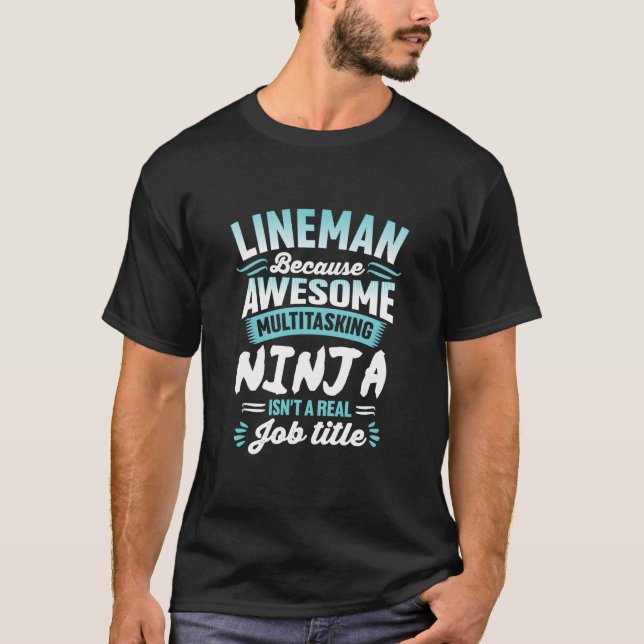 Camiseta Título de Emprego Ninja de Multitarefa em Linha (Frente)