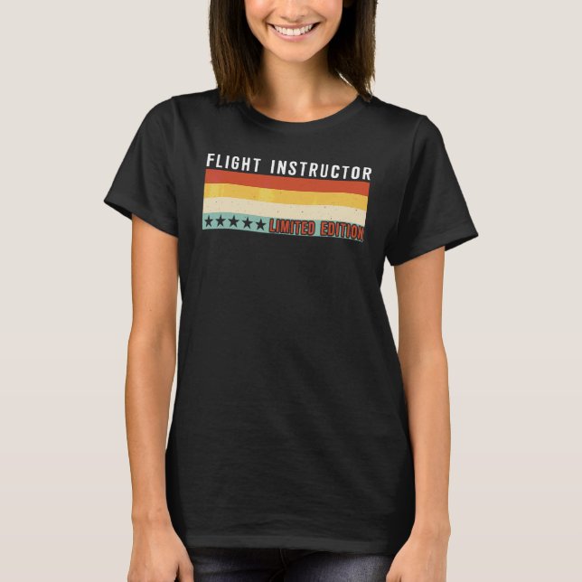 Camiseta Título de Profissão de Instrutor de Voo Profission (Frente)