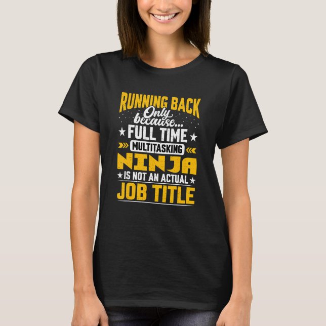Camiseta Título de Trabalho do Jogador de Rugby Executando  (Frente)