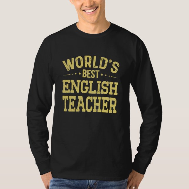 Camiseta Título de Trabalho do Melhor Professor de Inglês d (Frente)