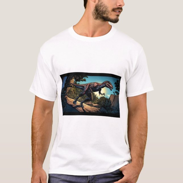 Camiseta Título: Dinossauro Passa pela Selva (Frente)