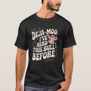 Camiseta Título engraçado Deja Moo com Vaca Fofa Country We
