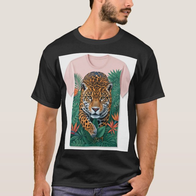 Camiseta Título Ideias: Curta e Doce: Jaguar Prowl Jungle (Frente)