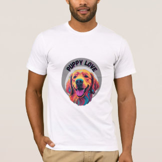 Camiseta Título "PUPPY LOVE" com logotipo de cão