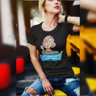 Camiseta Título: Verifique os Fatos Antes de Argumentar Ar