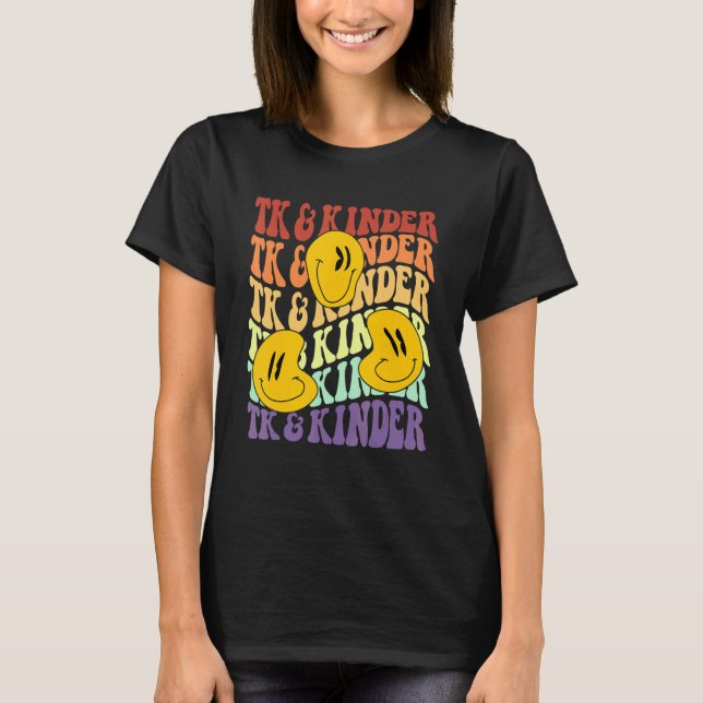 Camiseta TK and Kinder retro smile face Back To School kind (Frente)