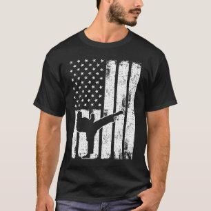 Camiseta TKD EUA Bandeira Americana Vintage Esportes Taek P