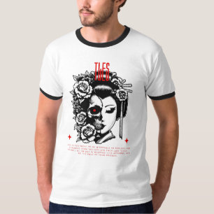 Camiseta TLES Kabuki com design de Camisa-T do Caveira