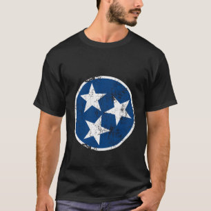 Camiseta Tn 3 Estrelas - Estante Azul E Branco Do Tennessee