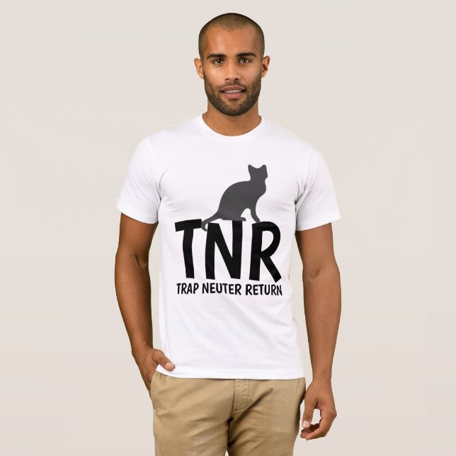 Camiseta TNR TRAP NEUTER DEVOLVE Cat-T-shirts (Frente Completa)