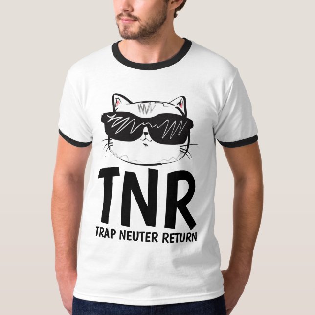 Camiseta TNR TRAP NEUTER DEVOLVE Cat-T-shirts (Frente)