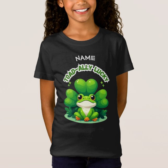 Camiseta  Toad-Ally Lucky St Patrick's Day Frog T-shirt  (Frente)