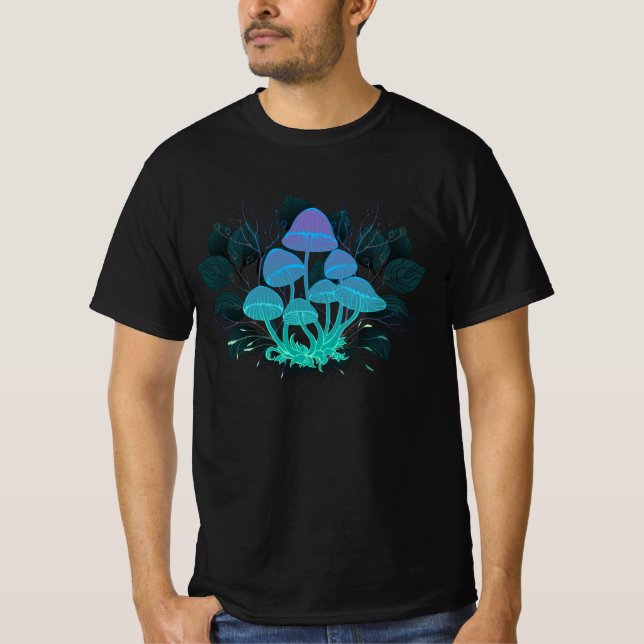 Camiseta Toadstools em arbustos (Frente)