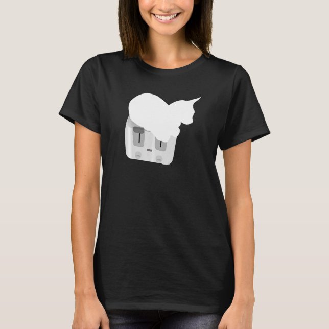 Camiseta Toaster Cat Kitten Lugar de Descolagem Favorito (Frente)