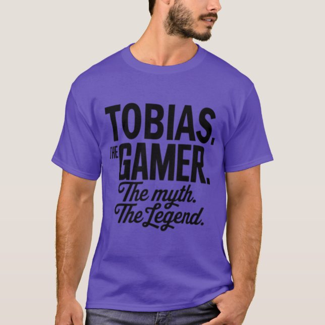 Camiseta Tobiashe Gamerhe Mythhe Legendobias Name Funny Gam (Frente)