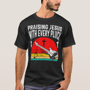Camiseta Toca Baixo Gospel Cristão Adora Jesus Baixista