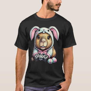 Camiseta Toca de orelha de coelho de Páscoa para Capivara j