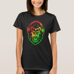 Camiseta Toca-discos Macaco Dj Reggae Discjockey Legal