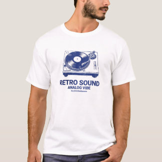 Camiseta Toca-Discos Vintage Retro Toca-Vídeo Analógico