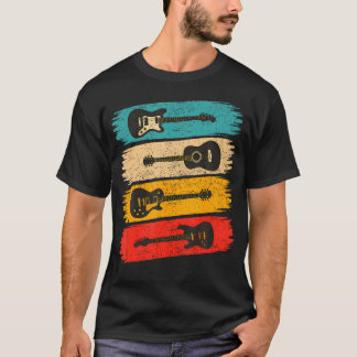 Camiseta Toca Guitarra Acústica Elétrica Vintage
