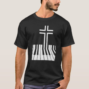 Camiseta Toca Piano Cristão Design Engraçado Professor de P