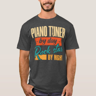 Camiseta Toca Piano De Dia Estrela do Rock De Noite menino