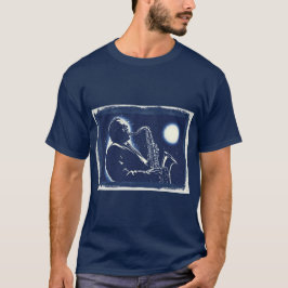 Camiseta Toca Saxofone de Jazz Blues Art Pop Músico Notas M