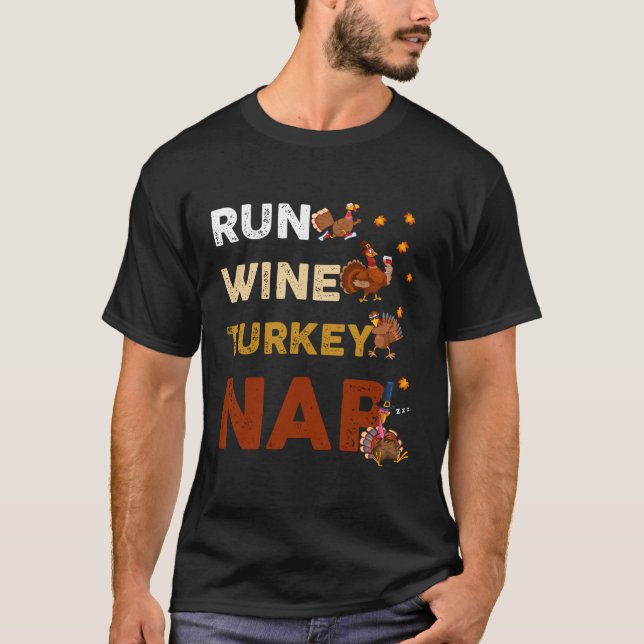 Camiseta Toca Vinho Dormir Dormir Longa Folha Engraçada Açã (Frente)