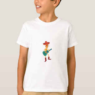 Camiseta Toca violão esqueleto festivo