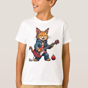 Camiseta Toca violão gato laranja