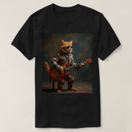 Camiseta Toca violão gato laranja