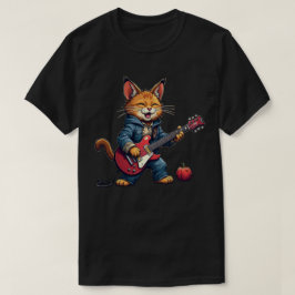Camiseta Toca violão gato laranja