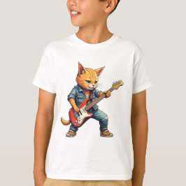 Camiseta Toca violão gato laranja