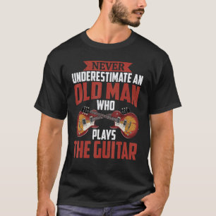 Camiseta Toca Violão Homem Idoso Tocador de Guitarra Músico