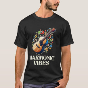 Camiseta Tocado de Guitarra Engraçado Músico Harmônico Gui