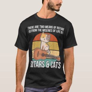Camiseta Tocado Guitarrista Engraçado Dono de Gato Guitarri