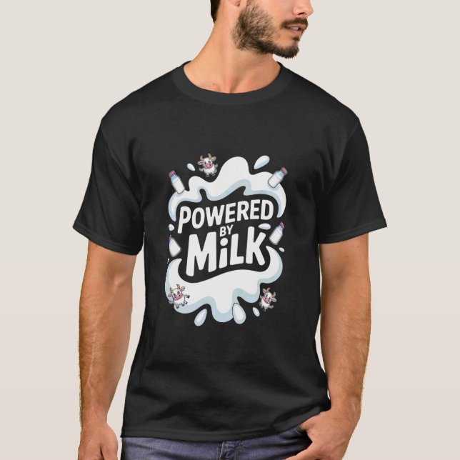 Camiseta Tocado pelo Tema Vaca Engraçada Leite (Frente)