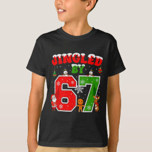 Camiseta Tocado Por 67 Meme Divertido Six Seven 6 7 Natal