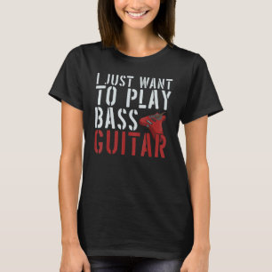 Camiseta Tocador de Baixo Baixista Música de Guitarra Baixo