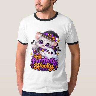 Camiseta Tocador de Campainha de Gato de Halloween