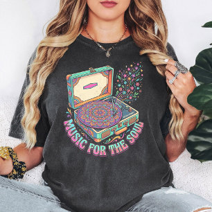 Camiseta Tocador de Discos Retro Mandala Arte Musical