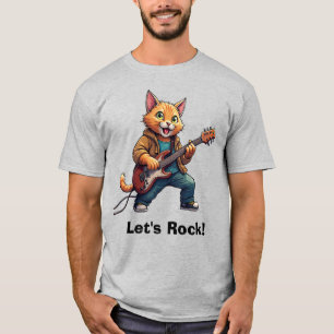 Camiseta Tocador de Guitarra Gato Laranja