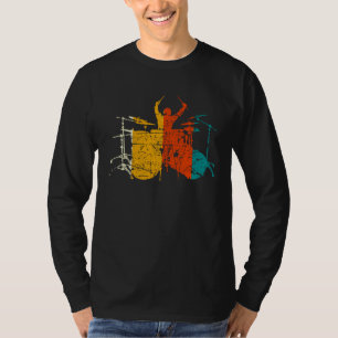 Camiseta Tocador de Tambor Retro para Bateristas e Percussã