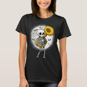 Camiseta Tocando Banda de Halloween do Instrumento Tuba Sou