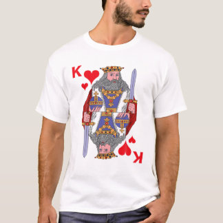 Camiseta Tocando Cartão King Heart Card Traje Rico Vestido
