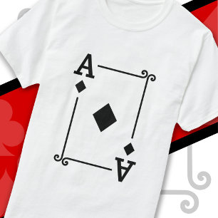 Camiseta Tocando Cartões Cartão Ace Diamantes De Costume