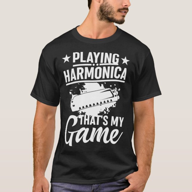 Camiseta Tocando Harmonica Esse é Meu Jogador da Harmonica (Frente)