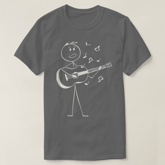Camiseta Tocando Música De Violão Cantando Pau Engraçado Fi (Frente do Design)